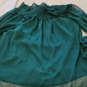 CeCe Teal Women's Blouse Size L
